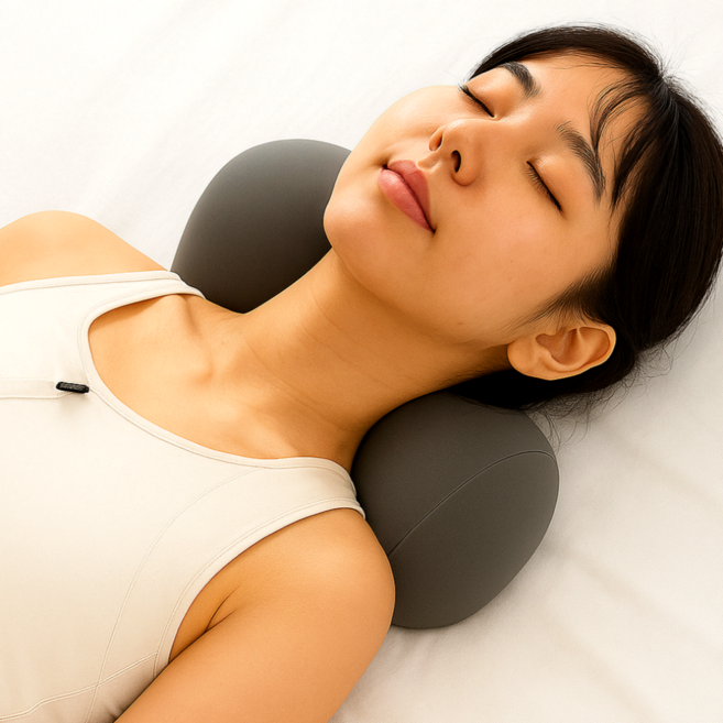 포에포에 낮은 메모리폼 거북목 경추 목베개, 1개, 차콜
