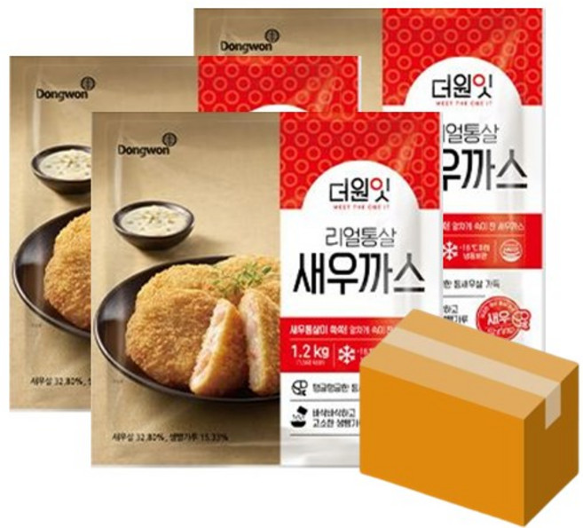 동원 리얼통살새우까스1.2kg 새우가스 2봉 3봉 4봉, 3개, 1.2kg