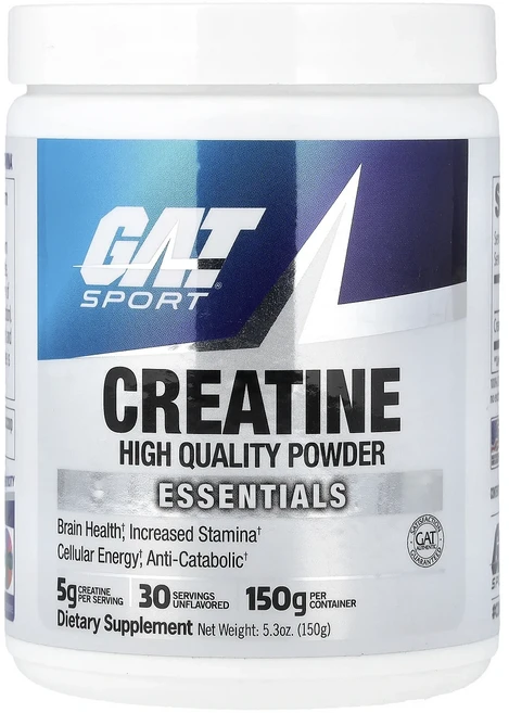 새해 첫좋은선물 GAT Sport 에센셜 크레아틴 분말 무맛 150g(5.3oz) 제대로 할인합니다, GATSport에센셜크레아틴분말무맛150g53oz, 150g, 1 - 쿠팡