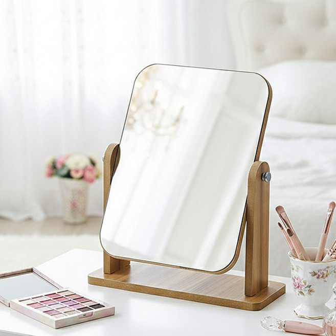 현데코 우드라운드 사각 회전거울, 우드