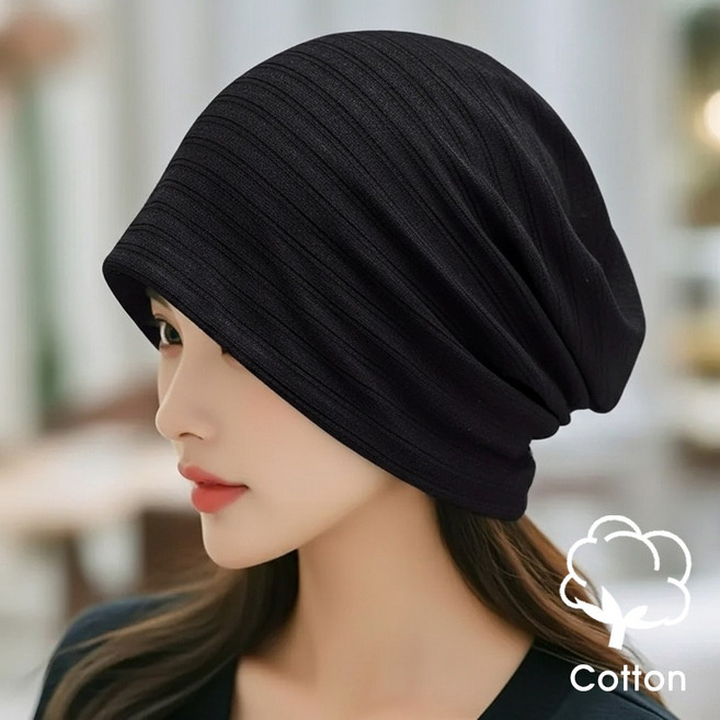 부드러운 비니모자 항암모자 사계절 순면 남녀공용 통기성 좋은 편한모자