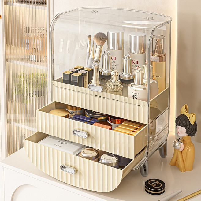 락키홈즈 특대형 3단 화장품 정리함, 1개, 단품