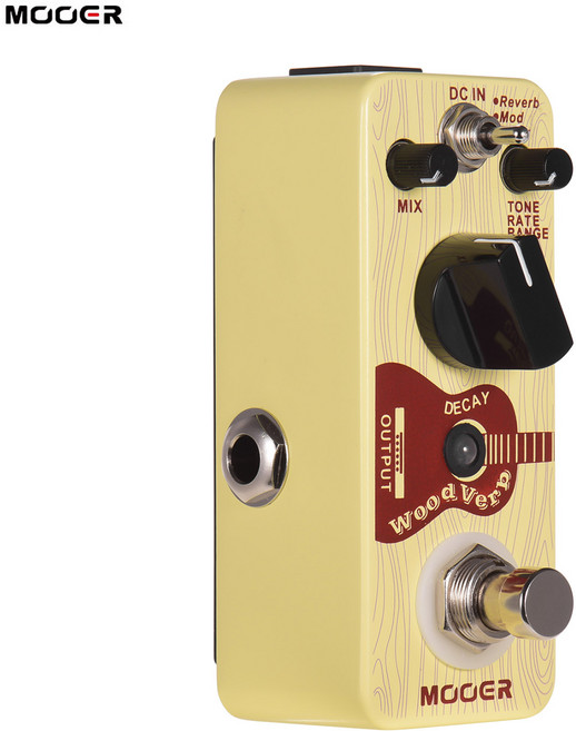 MOOER Mooer WoodVerb 어쿠스틱 기타 리버브 페달 디지털 / 모 필터 모드 트루 바이 패스 마이크로 시리즈 컴팩트, 노랑, 1개