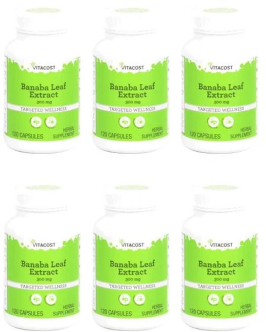 비타코스트 바나바잎 추출물 표준화 300mg 캡슐 120정, 6개 - 쿠팡