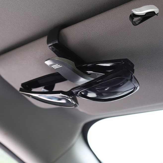 차량용 선바이저 썬글라스 클립 홀더 안경 거치대 CZMJJ01, 1개, 은색