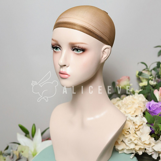 앨리스이브 신축성 좋은 가발망 캡 가발 고정용 스타킹망 코스프레 필수템, 1개, 브라운