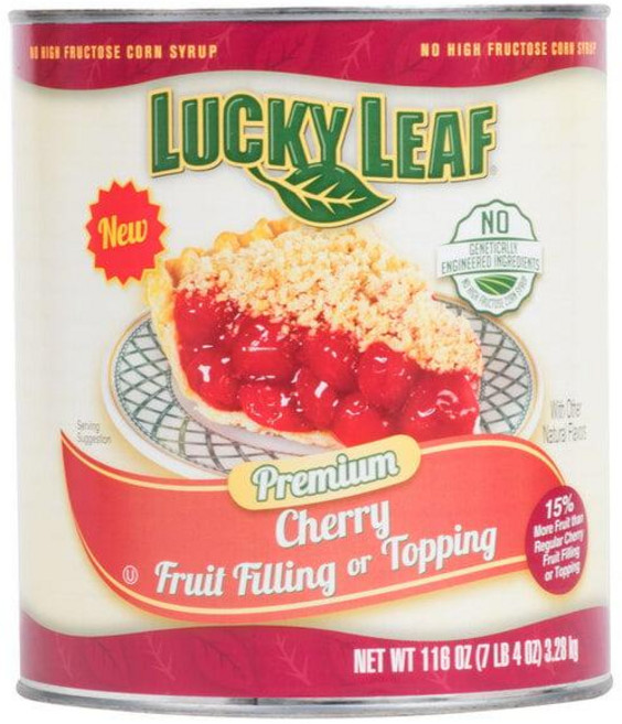 미국 럭키 리프 Lucky Leaf Non-GMO Cherry Pie Filling 프리미엄 Non-GMO 체리 파이 필링 & 토핑 업소용 대용량, 4개, 3.28kg