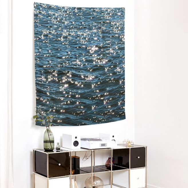 숲 창문 감성 카페 폭포 패브릭 포스터 바다 산 풍경 명화 인테리어, 26 윤슬(세로형)_A74