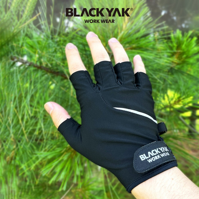 블랙야크 간절기 하계 등산 반장갑 남성 여성, 1세트, 블랙