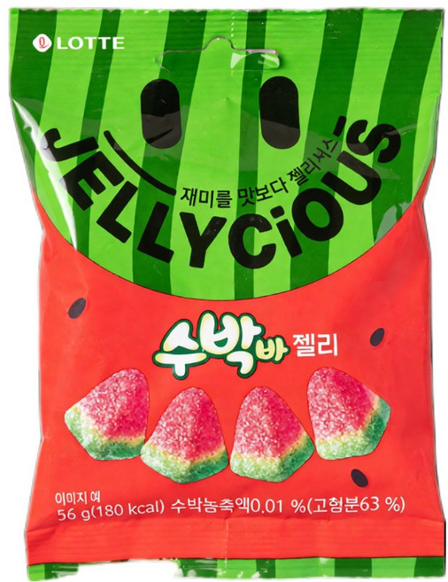 롯데제과 수박바 젤리 56g x 15개 츄잉 어린이집생일답례품