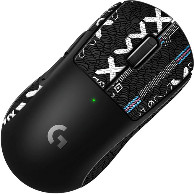 로지텍 G PRO 슈퍼라이트 2c 호환 지슈라 하프스킨 마우스 그립 스티커, 1개, 블랙