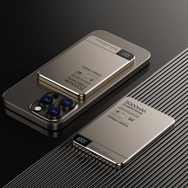 momax MagSafe 超薄行動電源 10000mAh 鈦金色 15W磁吸無線充電 20W有線快充 支援手錶耳機 雙彈窗動畫 輕巧便攜, 鈦金色【優先消耗+雙彈窗】耳機手錶三合一,10000毫安【帶3C標識｜可上飛機】