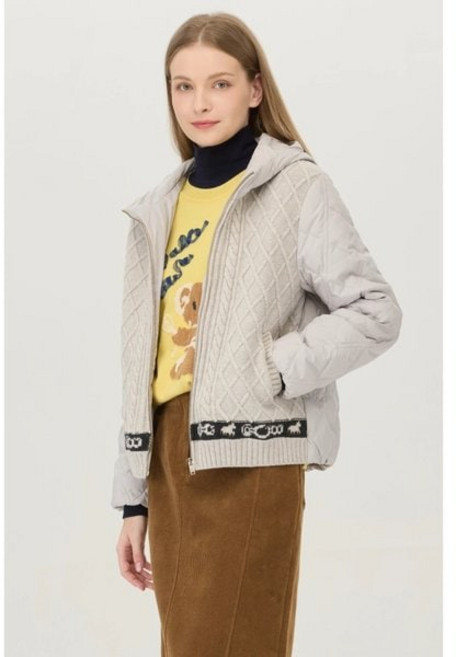 베네통 케이블 니트 블록 구스다운 점퍼BAPD61561 VFB481 CRF135