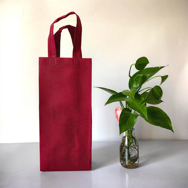 부직포가방 와인 포장 봉투 선물 와이 가방 주류 파우치 선물백 병 쇼핑백 백, 100개, 6_이중 와인레드 100개 부직포