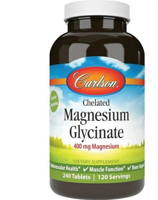 칼슨 킬레이트 마그네슘 글리시네이트 400 MG 240 정 Carlson CHELATED Magnesium Glycinate, 1개, 240정 - 쿠팡