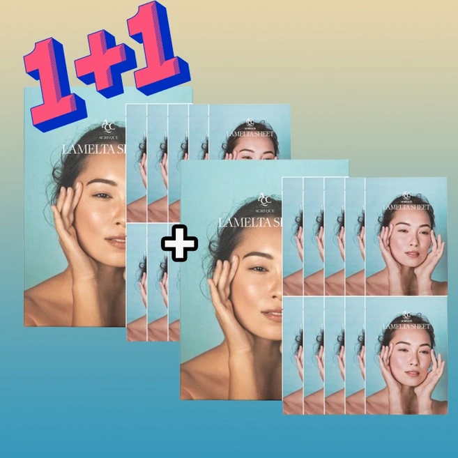 [1+1]에크리크 라멜타시트 LHA 4세대 미백 색소 보습 진정 마스크팩 1세트, 2개 - 쿠팡