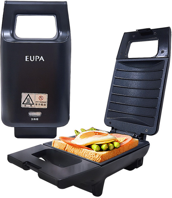 優柏EUPA 古巴三明治機/厚燒熱壓三明治機 快速加熱、不沾塗層、多功能用途 輕鬆製作美味三明治, TSK-2056