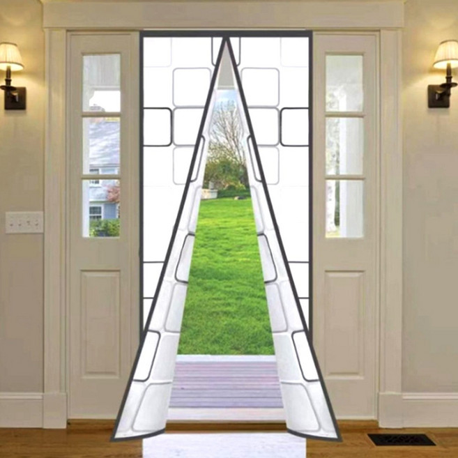 바람막이 방풍비닐 커튼 투명 자석 방문 현관, 1개