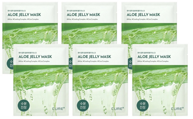 김정문알로에 큐어알파 알로에 젤리 마스크, 6개, 1개입