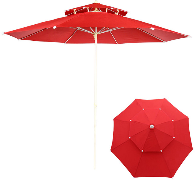 연필트리 특대형 이층 파라솔, 레드