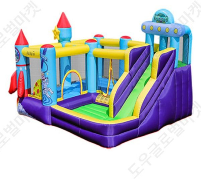 대형 에어바운스 트램폴린 집콕놀이 실내 마당 옥상 글램핑장 캠핑장 놀이시설 휴게실 체육 풍선 슬라이드 홈 놀이터 스포츠 야외 완구 트램폴린 실내 대형 에어바운스 슬라이드 놀이기구, 1개, 70035 할로윈 침대 점프