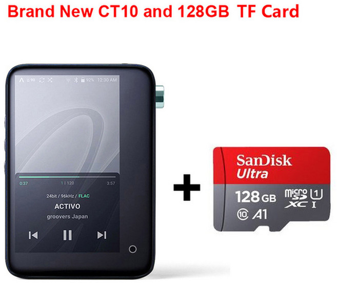 USB 오디오 CT10 WiFi DAC 플레이어 고해상도 MQA 포함 DAP Bluetooth MP3 휴대용 음악 HiFi 디지털 ACTIVO, New CT10 n 128GB_16GB, 1개
