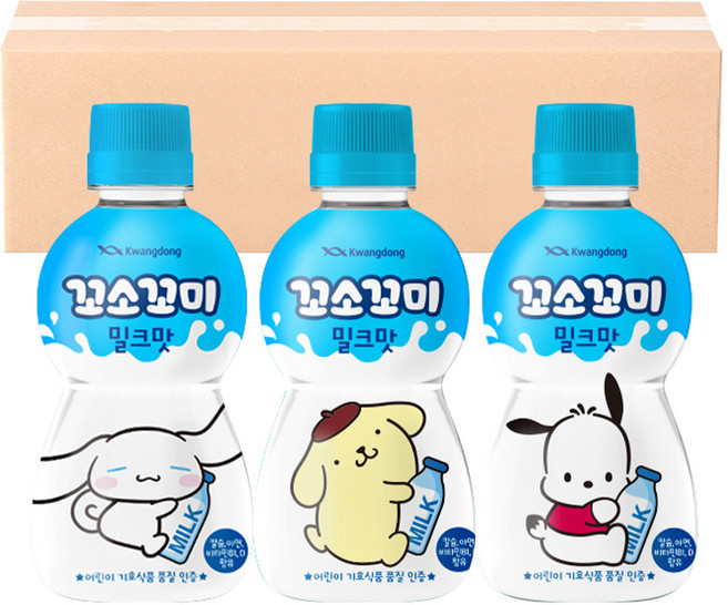 [산리오 패키지] 광동 꼬소꼬미 밀크맛 (패키지 랜덤), 20입, 200ml