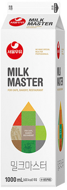 서울우유 카페전용우유 밀크마스터 1000ML 우유청년 라떼 카푸치노 만들기, 1L, 1개