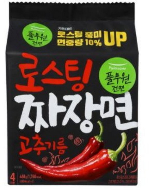 풀무원 고추기름 로스팅 짜장면 117g, 16개