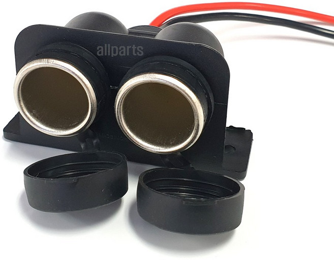 방수 시거잭 2구 고정용 차량 바이크 시거소켓, 1개