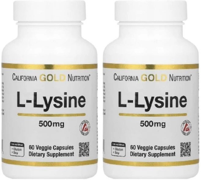 캘리포니아골드뉴트리션 L-라이신 500mg 식물성 캡슐 60정, 2개 - 쿠팡