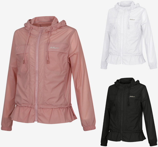 빌트모아 여성 골프웨어 경량 립조직 후드 윈드 점퍼