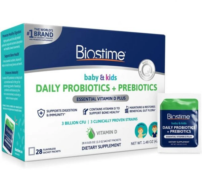 Biostime Baby Probiotic for Kids with HMO & Prebiotic Fiber | Support | Constipation Relief and Di, Vitamin D - 쿠팡