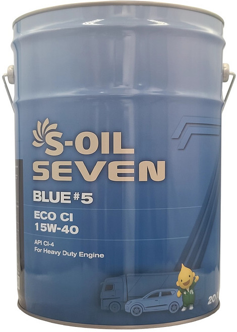S-OIL 세븐블루 #5 15w40 디젤 엔진오일 CF-4/SG 20리터 1개, soil