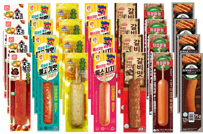 편의점 핫바 28개/ 비바크비센4+의성마늘프랑크4+갈비맛4+불고기맛후랑크4+톡소시지4+오륙도맛바4+배즙숯불구이맛후랑크4, 1개