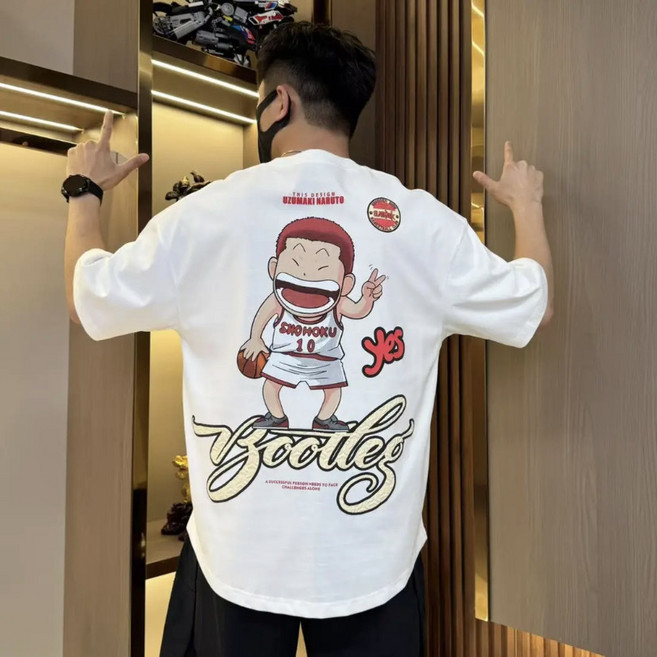 오버핏 반팔 티셔츠 남녀티셔츠 슬램덩크 기능성티셔츠 MEAWA