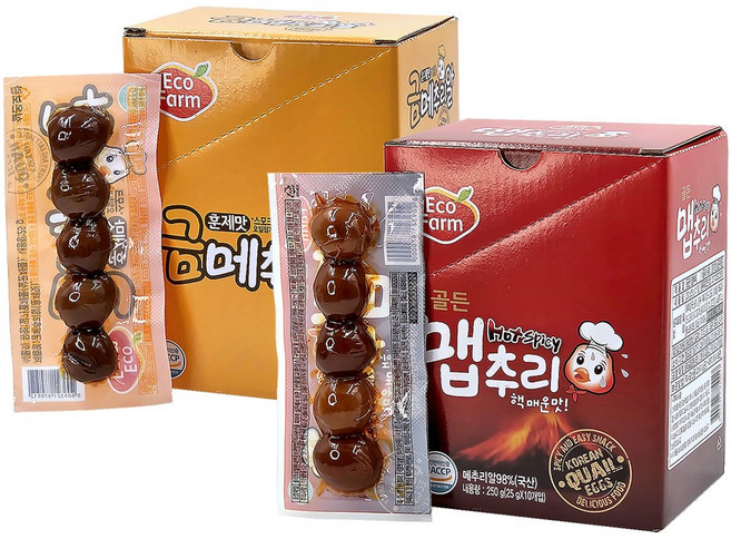 에코팜 골든 금메추리알 훈제맛 50구 + 맵추리 핵매운맛 50구, 1세트, 100구