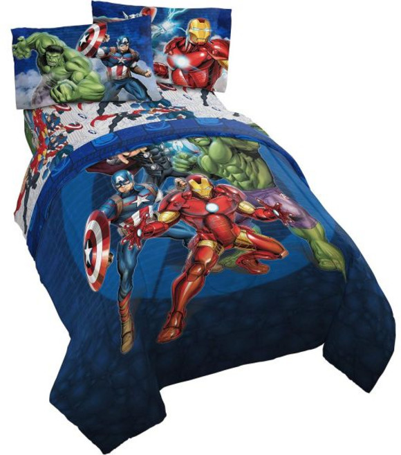 제이 프랑코 마블 스파이더맨 버스트 4피스 트윈 침구 세트 양면 이불과 시트 포함 침구류 매우 부드럽고 색이 바래지 않는 마이크로파이버 공식 제품, 풀, 어벤져스
