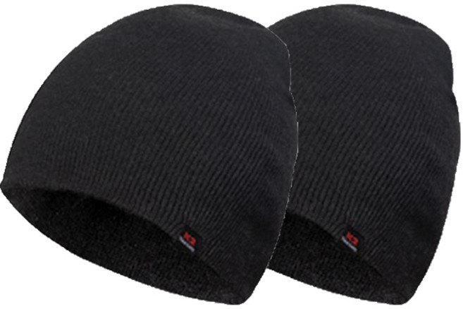 K2 비니 1+1 겨울모자 방한용품, 블랙+블랙