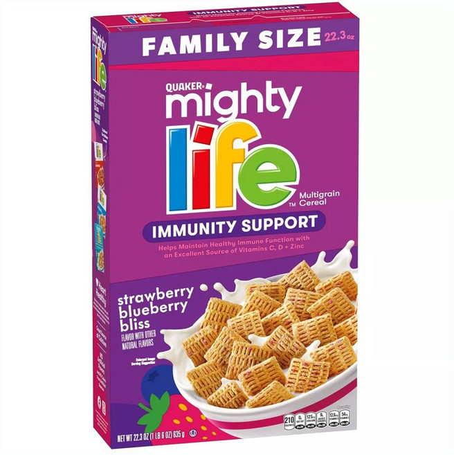 QUAKER 桂格 Mighty Life 多種穀物麥片 草莓藍莓, 1個, 635g