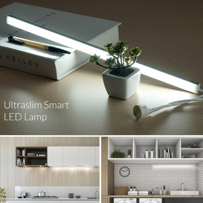 슬림형 LED바 스위치형 간접조명 책상등 독서실 화장대 거실 침대 무드등 싱크대 간접등, (전구색)