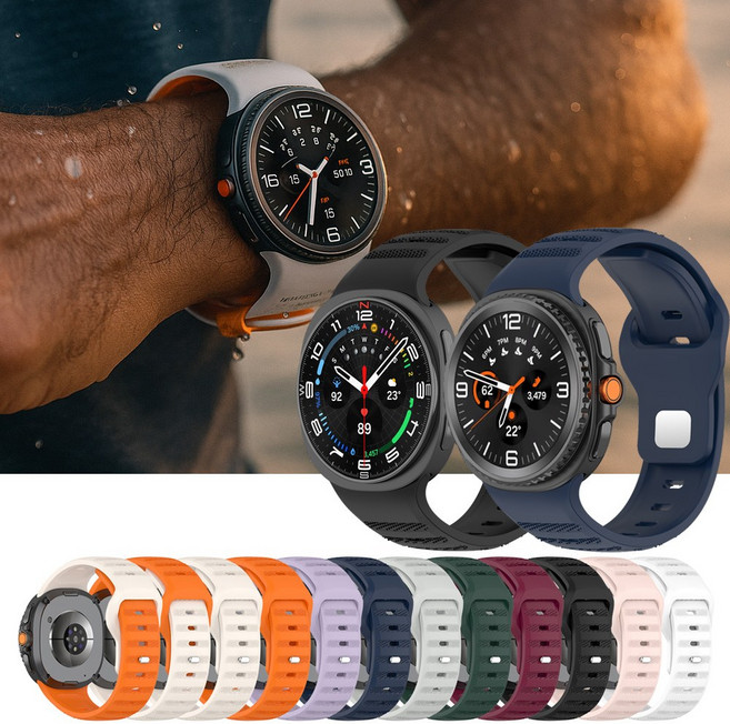 오르몽트 갤럭시워치8 클래식 NEW 스포츠 실리콘 스트랩 방수 운동 밴드 시계줄, 워치8·워치8클래식, 미드나잇블루