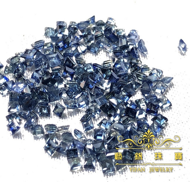 藝釩珠寶 公主方形藍寶石 2-2.8mm 貴重寶石系列, 1個, 2.3-2.5mm