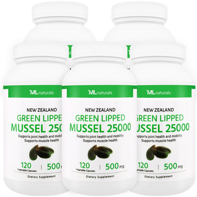 마이라이프 내추럴스 뉴질랜드 초록입홍합 25000, 120정, 5개