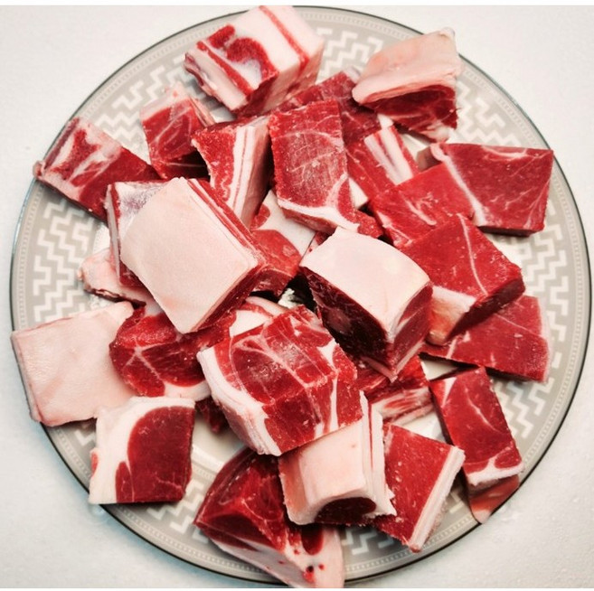 [행복미트] 껍데기있는 염소고기 모듬지육 조각 절단 탕용 전골용 호주산 목초육 할랄인증 청정염소 1kg [당일발송], 1개