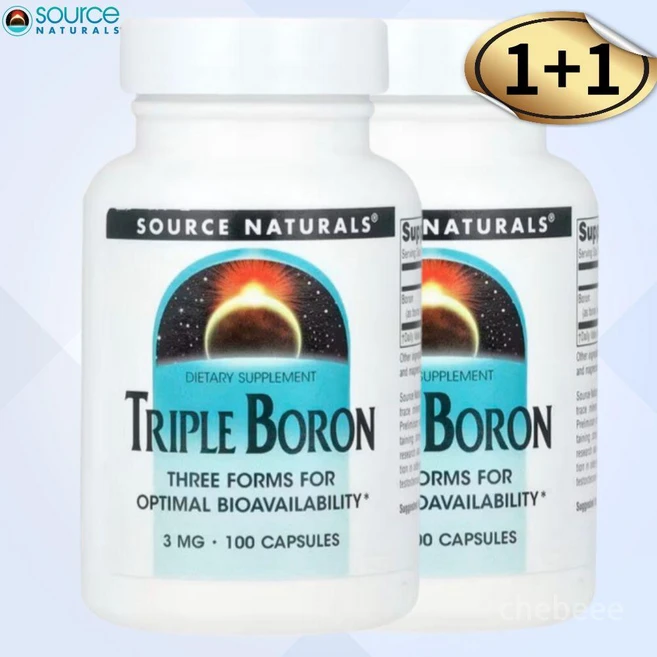 소스내추럴스 트리플 보론 삼중 붕소 3mg 100캡슐 2병 구연산염 Boron, 100정 - 쿠팡