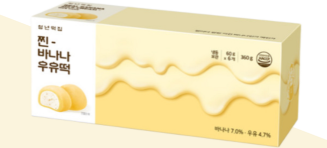 청년떡집 찐바나나 우유 크림떡 찹쌀 디저트 60g, 1개