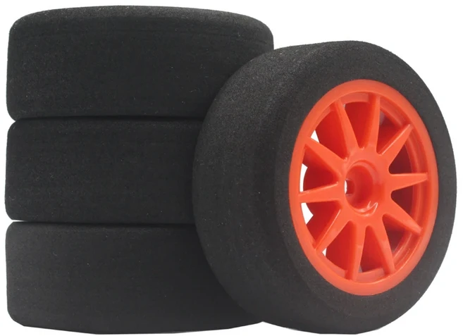 12mm 육각 RC 레이싱카 액세서리 4개 세트 레이싱 폼 타이어 휠 림 세트 HSP HPI 1/10 온로드 RC카용