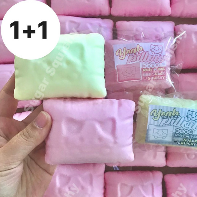 SNS대란템 쿠션말랑이 스퀴시 스퀴지, 1개, 핑크+아이보리
