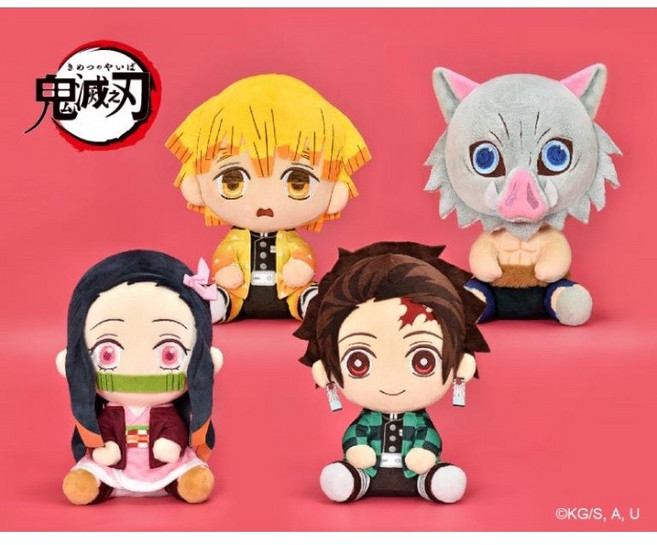 鬼滅之刃 坐姿玩偶 炭治郎 禰豆子 我妻善逸 富岡義勇 煉獄杏壽郎, 1個, 嘴平伊之助,12寸